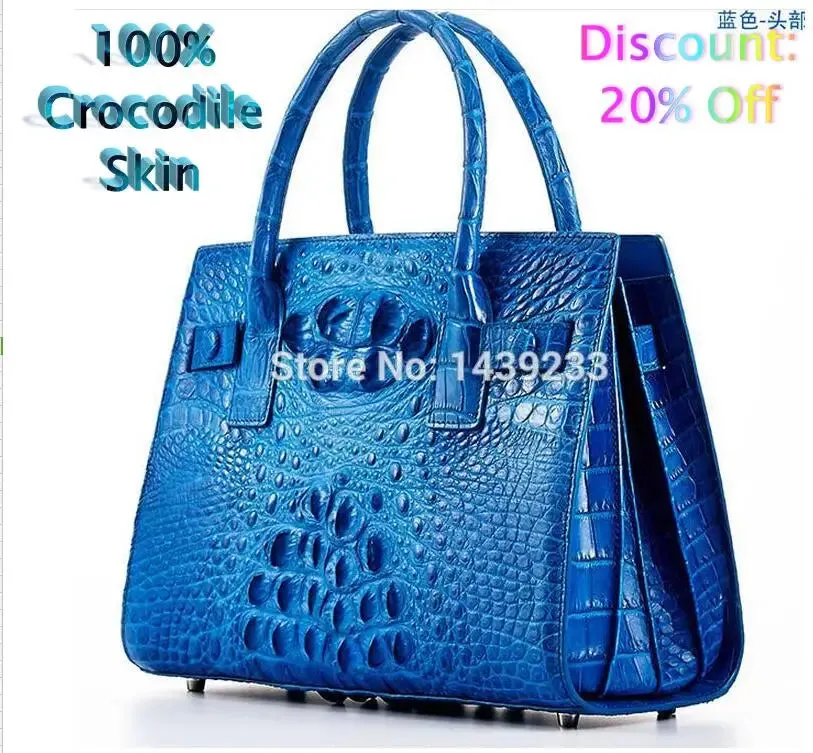 100% Genuine Crocodile Skin  Leather Tote