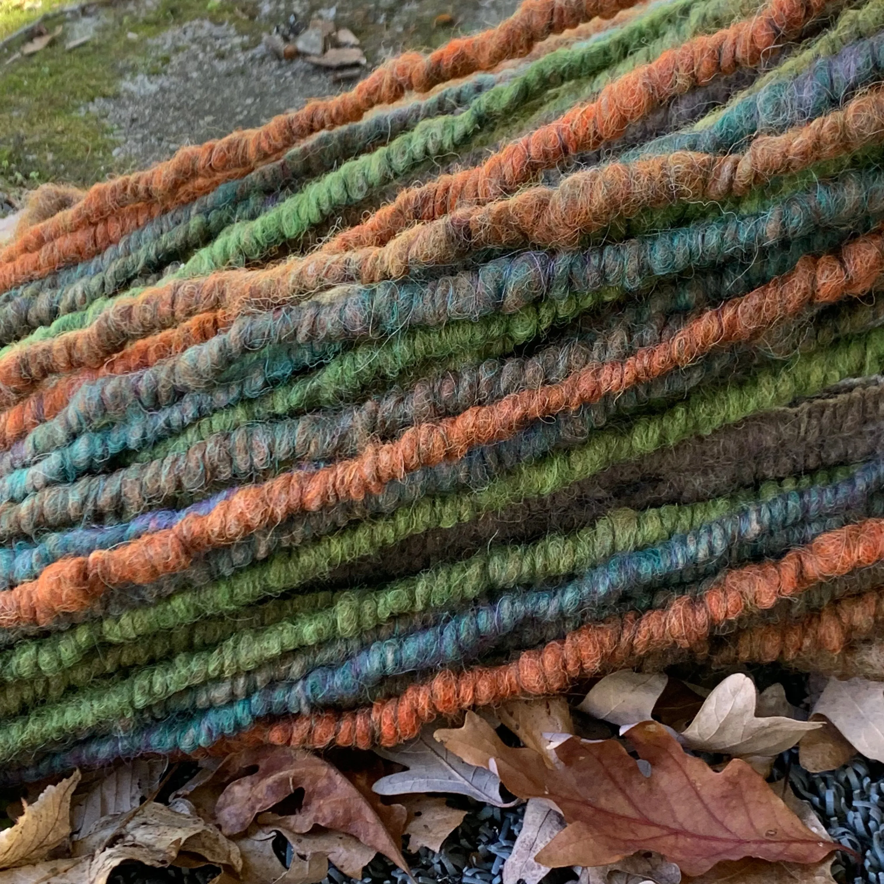 100 Yds Bulky Core Spun Alpaca Yarn Autumn Leaves Shades