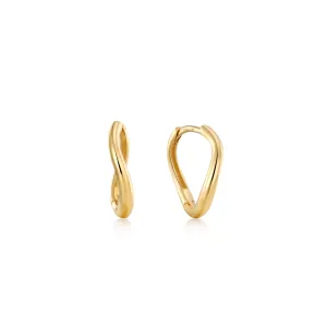 14ct Gold Wavy Huggies