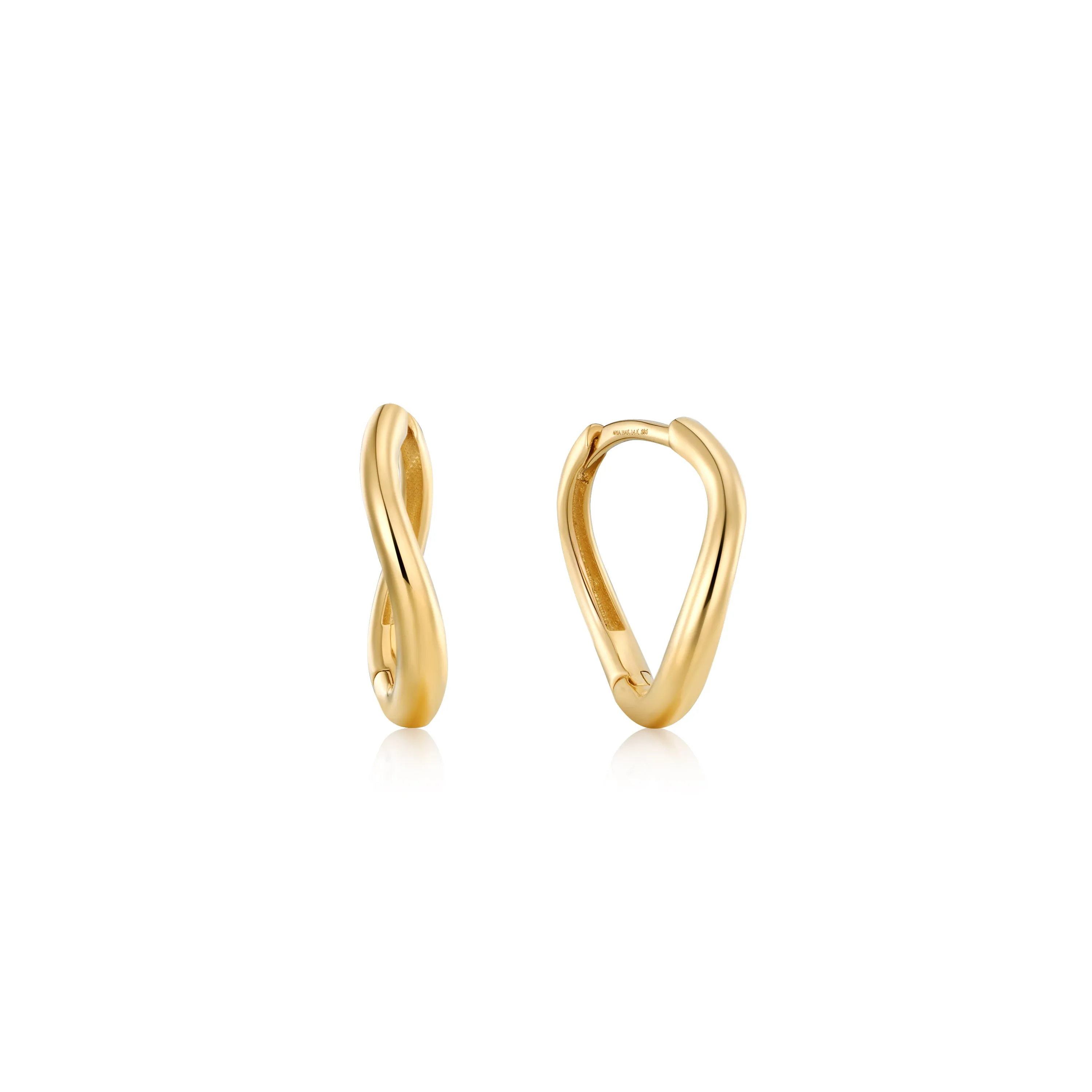 14ct Gold Wavy Huggies