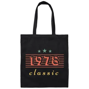 1978 Birthday Gift, Retro 1978, Love Classic Gift, 1978 Lover Gift Canvas Tote Bag