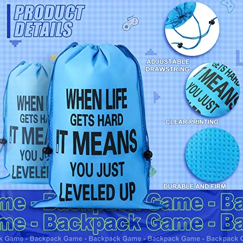 36 Pieces Video Game Party Favors Includes Video Game Bracelets Wristbands Gaming Party Bags with Drawstring Game Controller Keychains for Video Game Birthday Party Favors Supplies