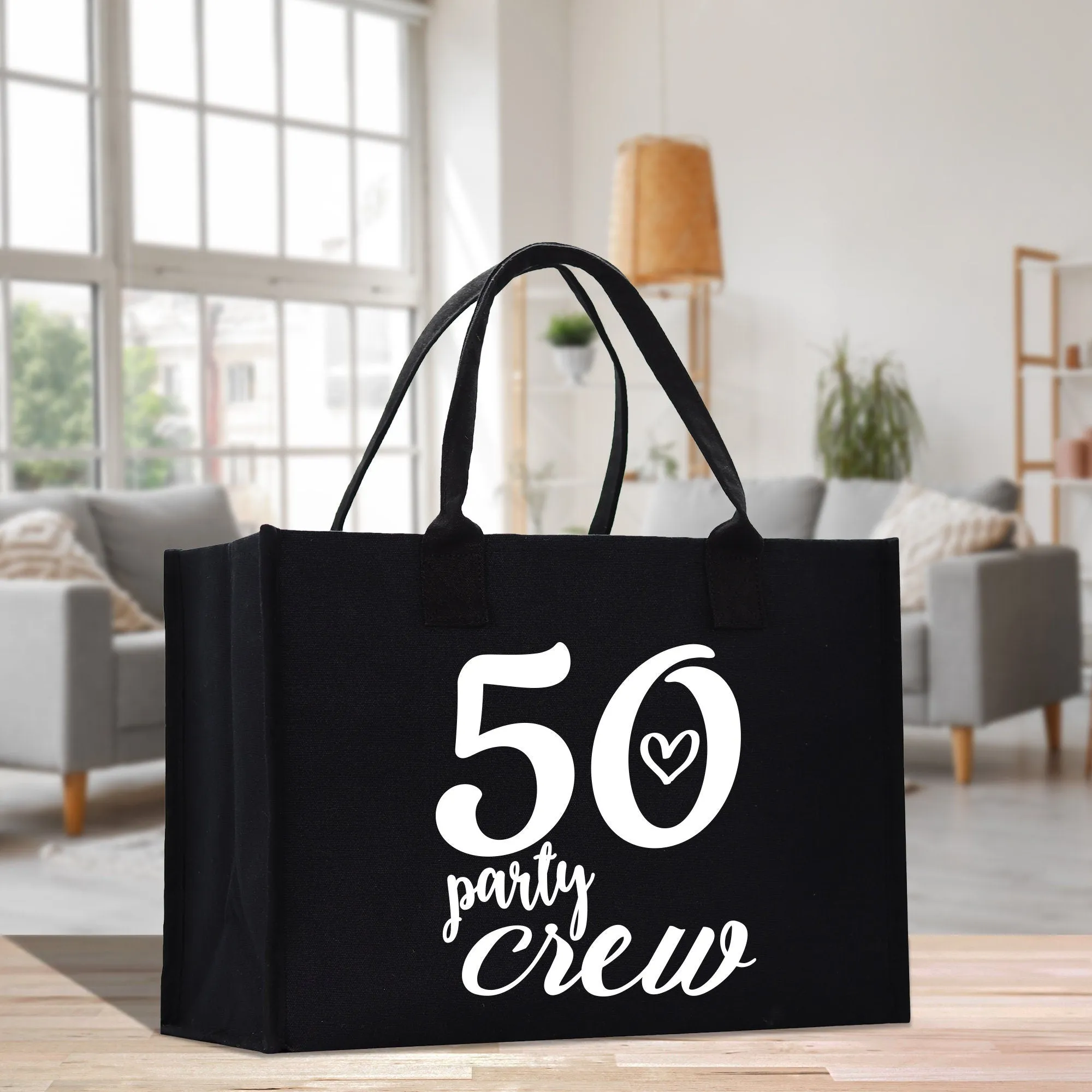 50 Fifty and Fabulous 50th Party Crew Age Birthday Cotton Canvas Tote Bag 50th Birthday Gift For Women 50th Birthday Celebration Party Gift