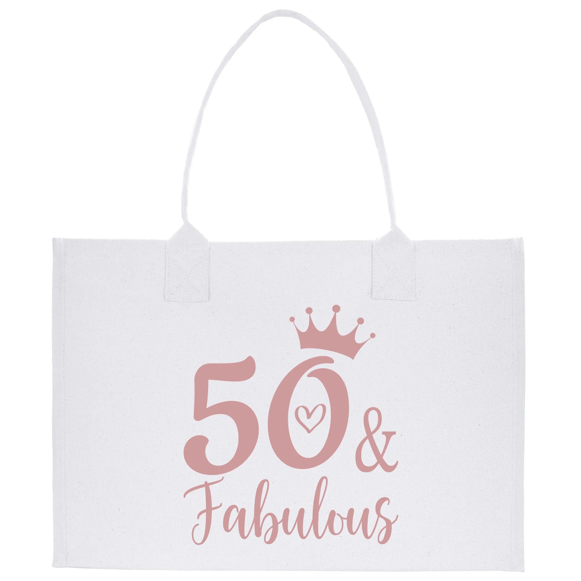 50 Fifty and Fabulous 50th Party Crew Age Birthday Cotton Canvas Tote Bag 50th Birthday Gift For Women 50th Birthday Celebration Party Gift