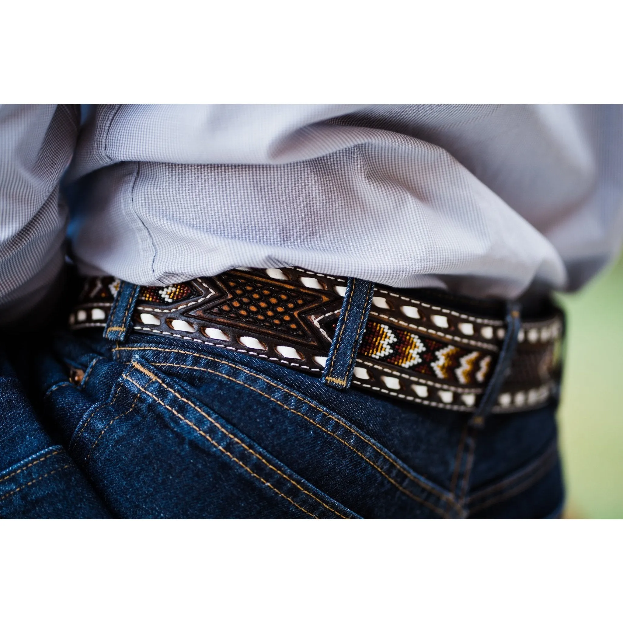 B1043 - Black Vintage Beaded Belt