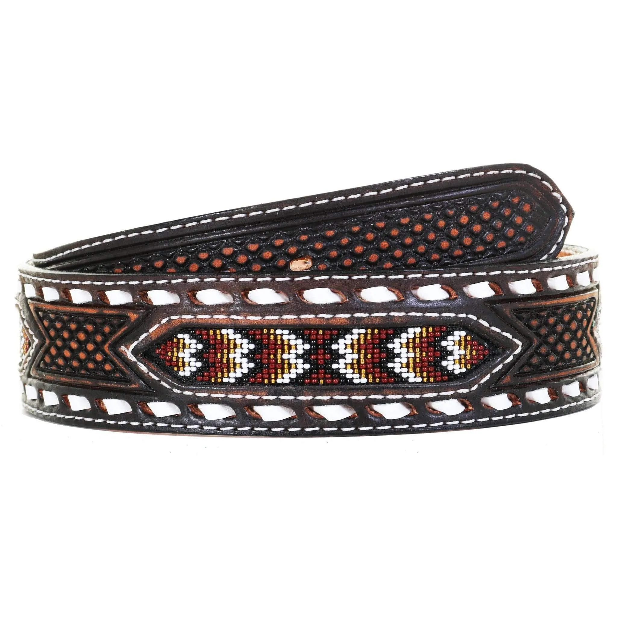 B1043 - Black Vintage Beaded Belt