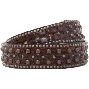 B118 - Brown Tooled Leather Belt