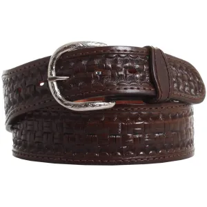 B839 - Brown Leather Tooled Belt