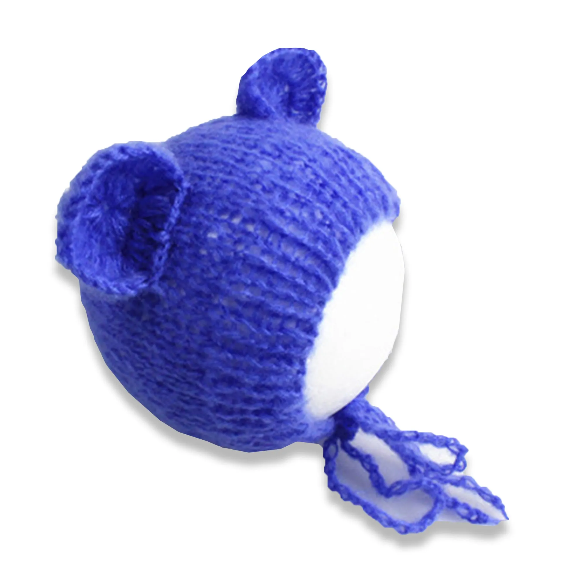 Babymoon Knitted Mohair Baby Hat Cap | Baby Photoshoot Props | 0-3 Months | Royal Blue