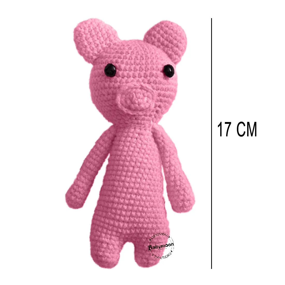 Babymoon Piggy (17 Cm) Handmade Knitted Stuffed Animal Baby Kids Photography Shoot Props Organic Toys