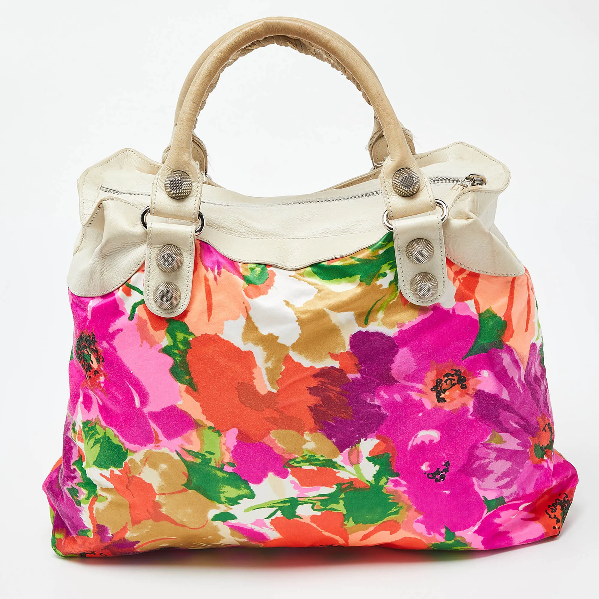 BALENCIAGA Multicolor Printed Nylon and Leather GSH Brief Bag