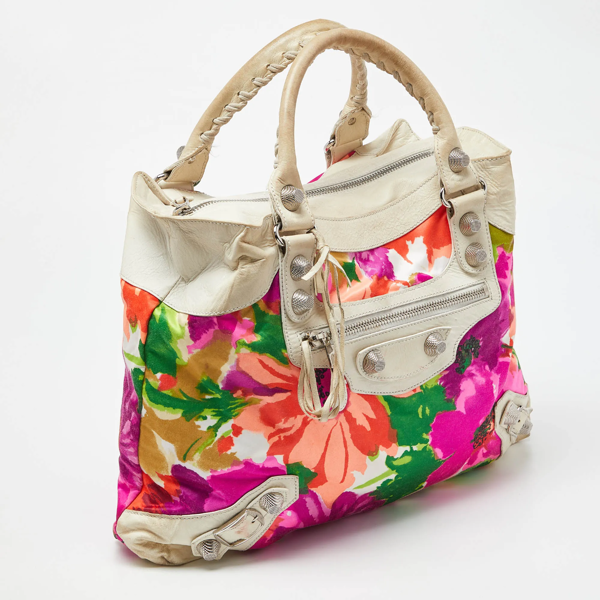 BALENCIAGA Multicolor Printed Nylon and Leather GSH Brief Bag