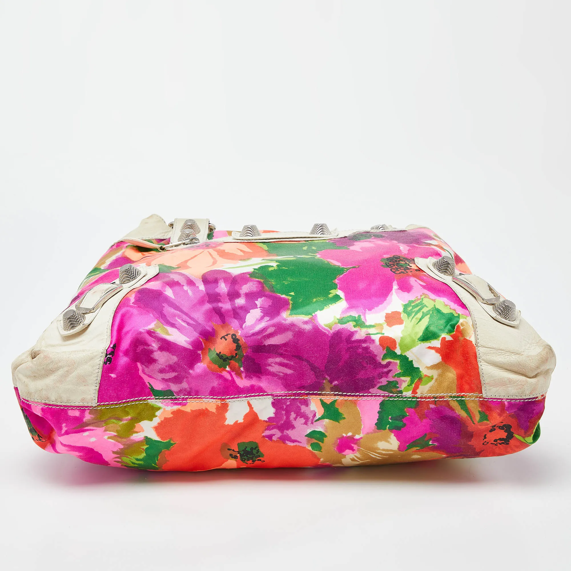 BALENCIAGA Multicolor Printed Nylon and Leather GSH Brief Bag