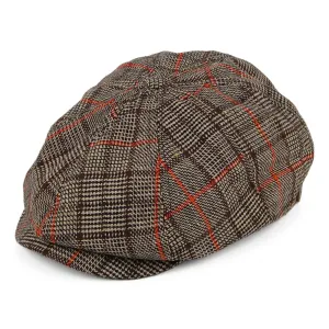 Brixton Hats Brood Lightweight Windowpane Newsboy Cap - Brown