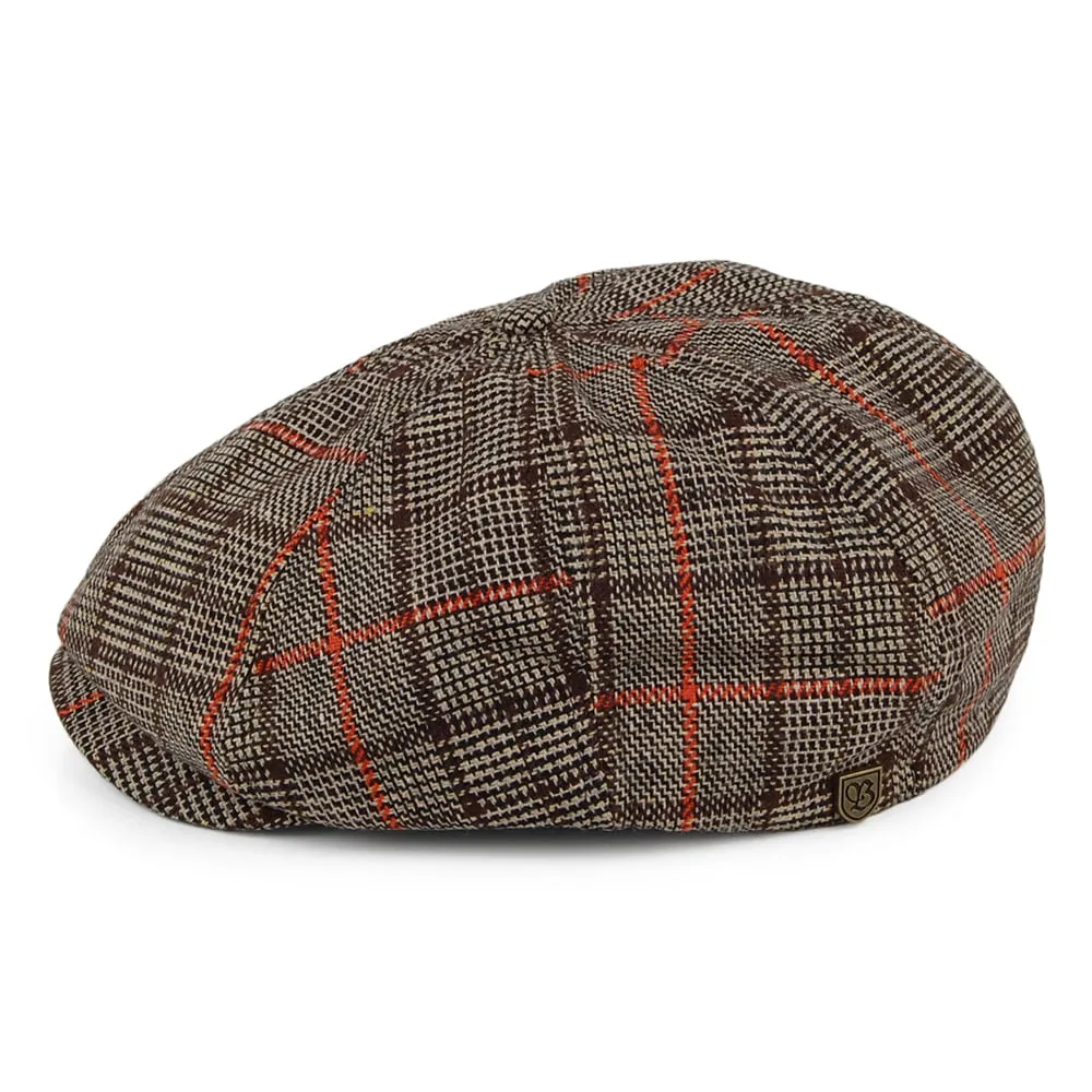 Brixton Hats Brood Lightweight Windowpane Newsboy Cap - Brown