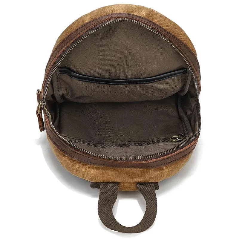 Canvas & Leather Men Chest Bag Crossbody & Waist Bag Combo