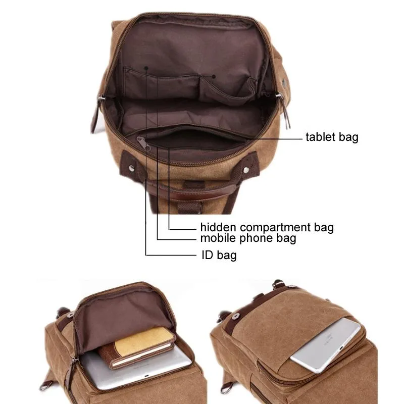 Canvas Chest Bag For Outdoor Travel Black