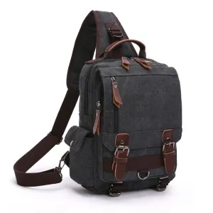 Canvas Chest Bag For Outdoor Travel Black