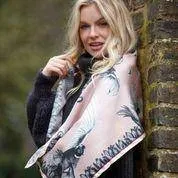 Clare Haggas Classic Signature Monochrome Scarf - Pink