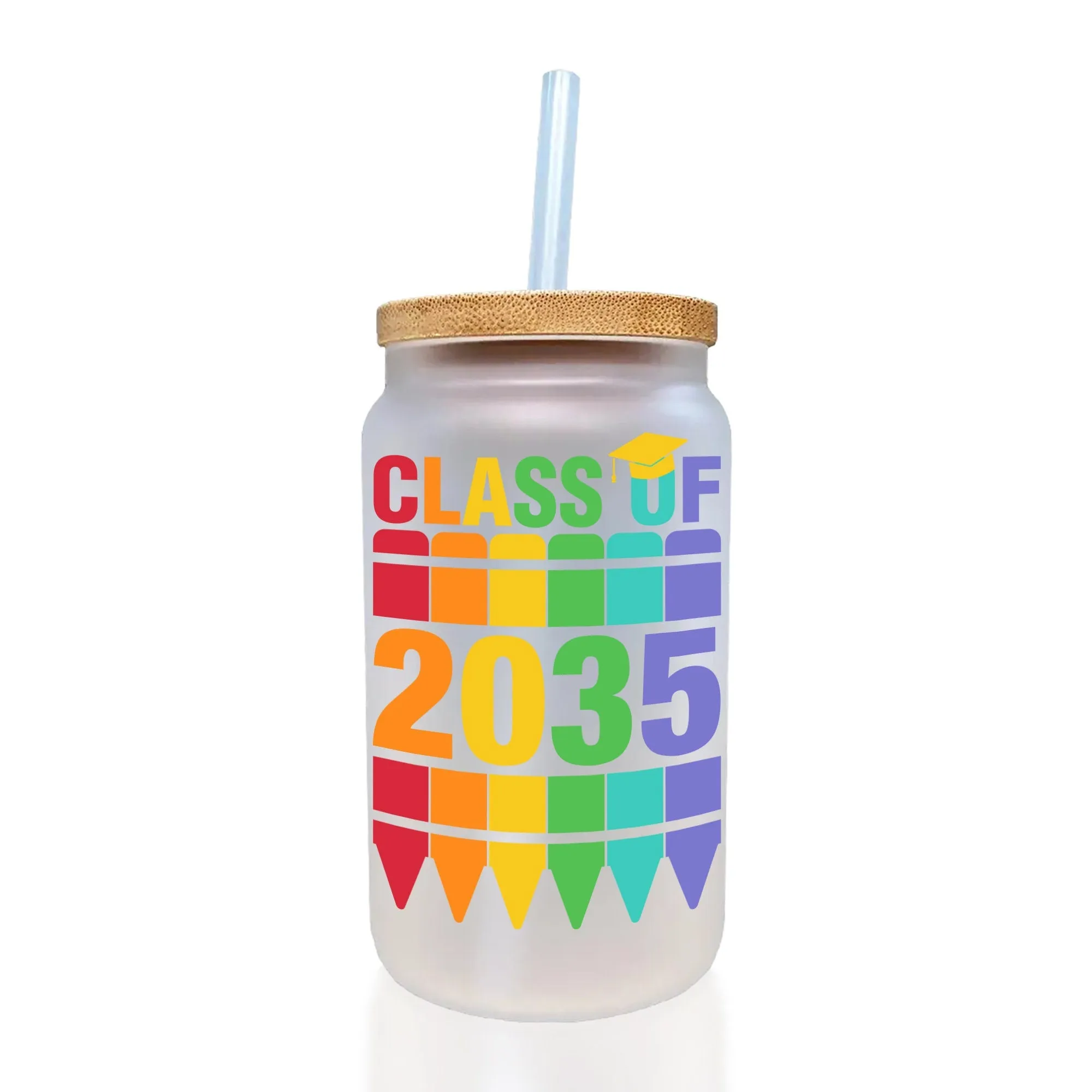 Class of 2035 Colorful Crayons Cotton Canvas Tote Bag Graduation Gift Bag Last Day of School Pre-Kindergarten Bag First Day of School Bag