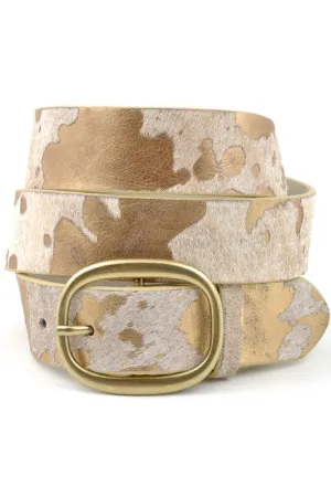 Cow Hide Belt- Gold