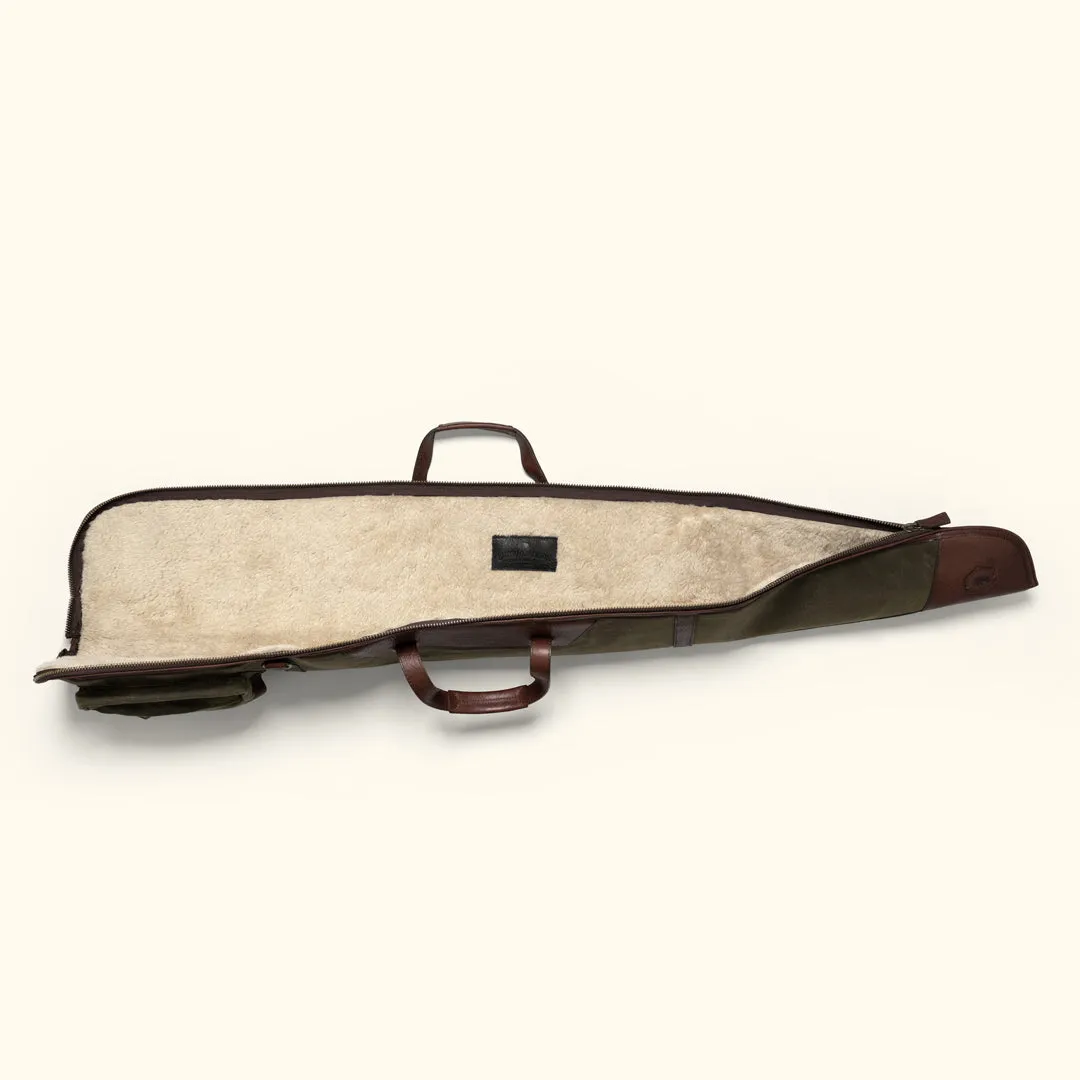 Dakota Waxed Canvas Shotgun Case | Green w/ Dark Briar Leather