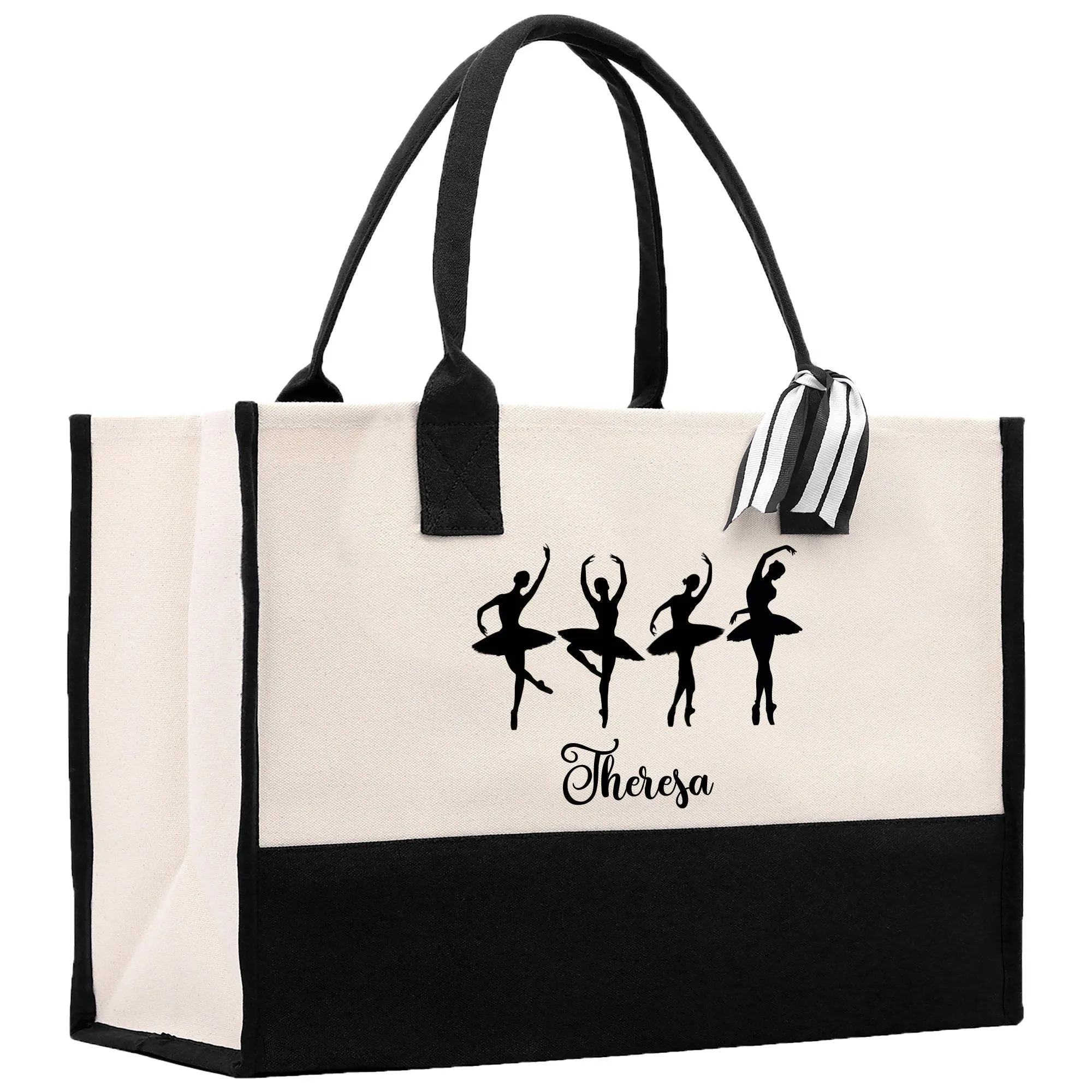 Dance Personalized Tote Bag Ballet Bag Gymnastic Bag Ballerina Bag Custom Dancer Gift Dance Teacher Gift Dance Student Bag (DPTB1002)