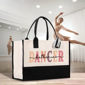 Dancer Personalized Tote Bag Ballet Bag Gymnastic Bag Ballerina Bag Custom Dancer Gift Dance Teacher Gift Dance Student Bag (DPTB1001)