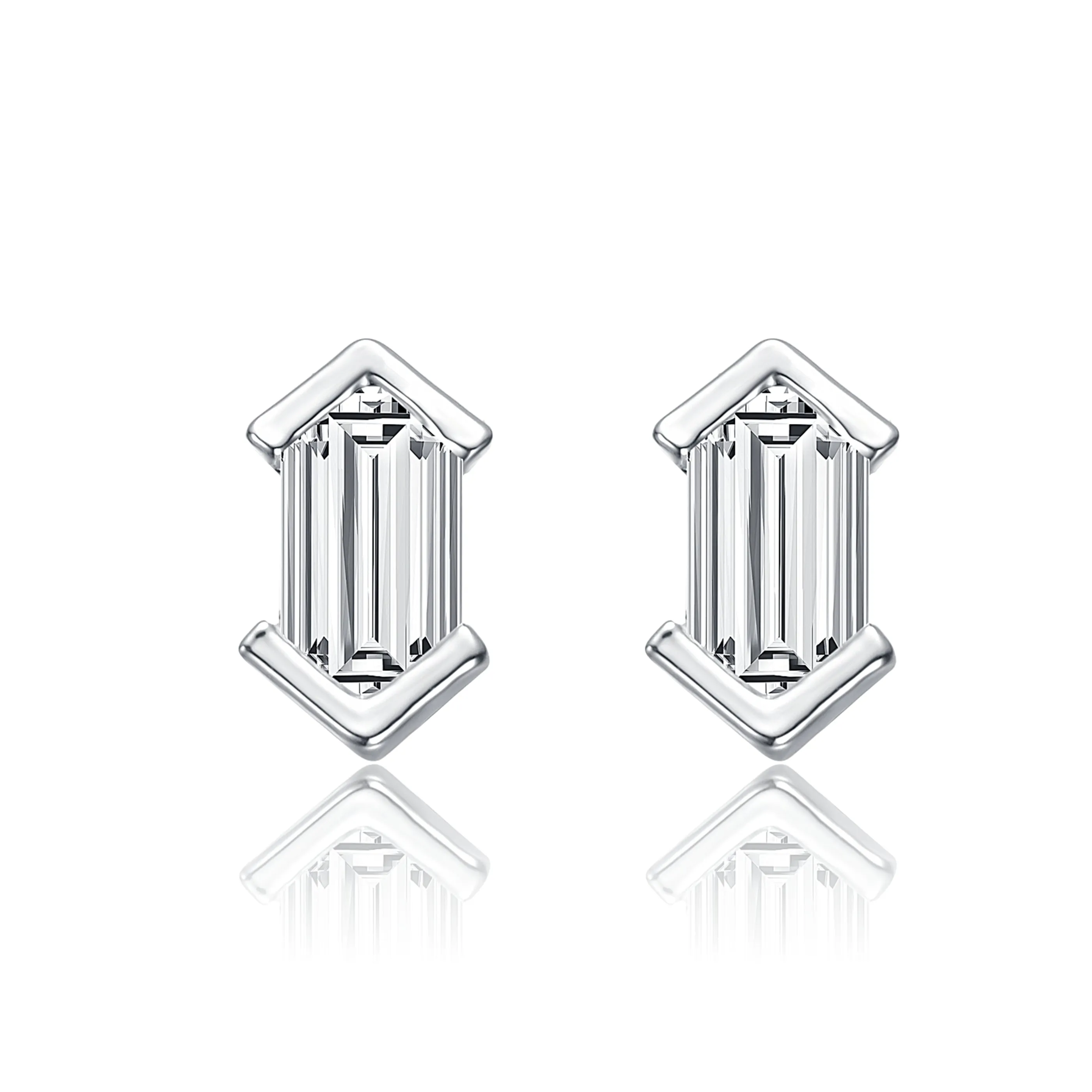 Déco Mini Baguette Geometric Stud Earrings
