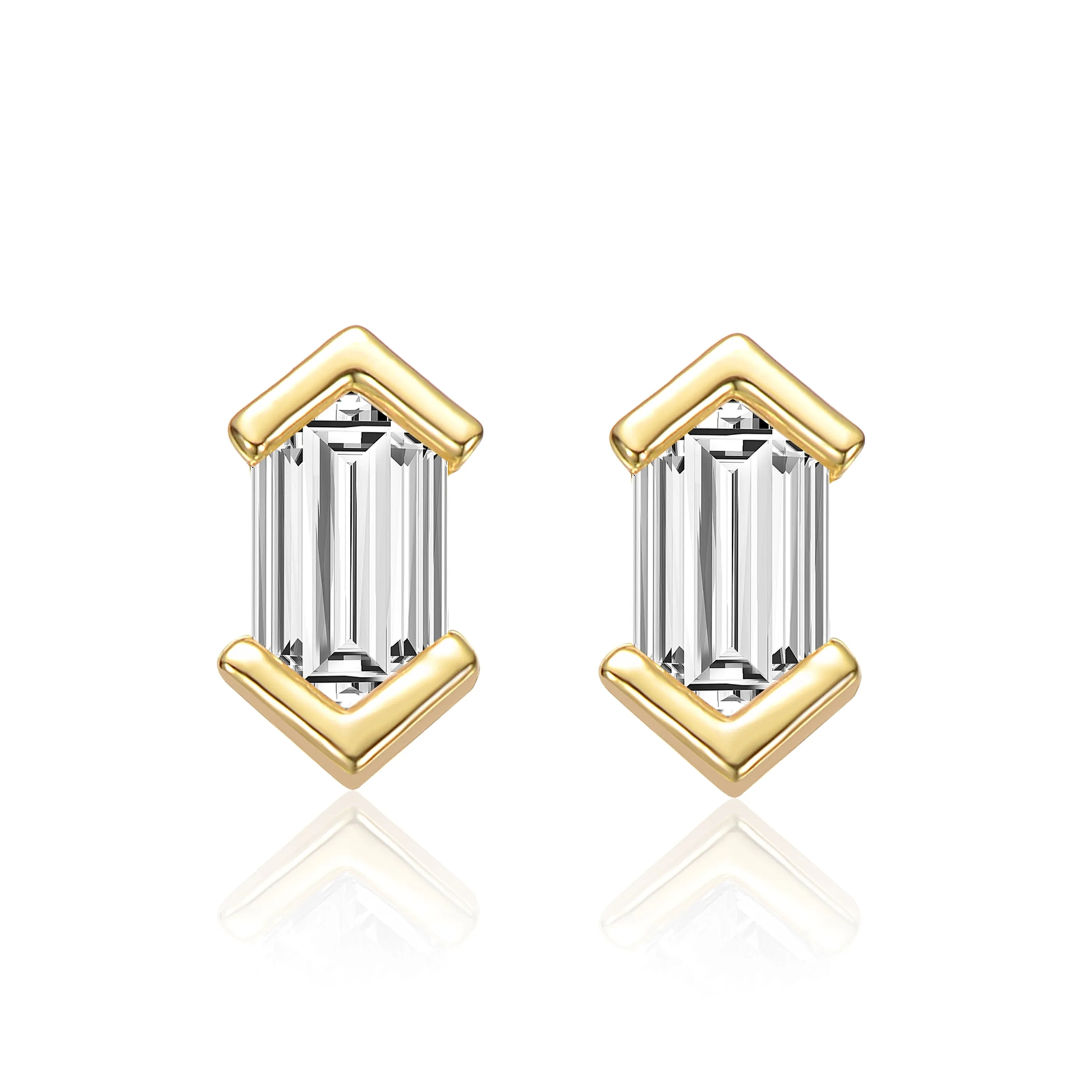 Déco Mini Baguette Geometric Stud Earrings