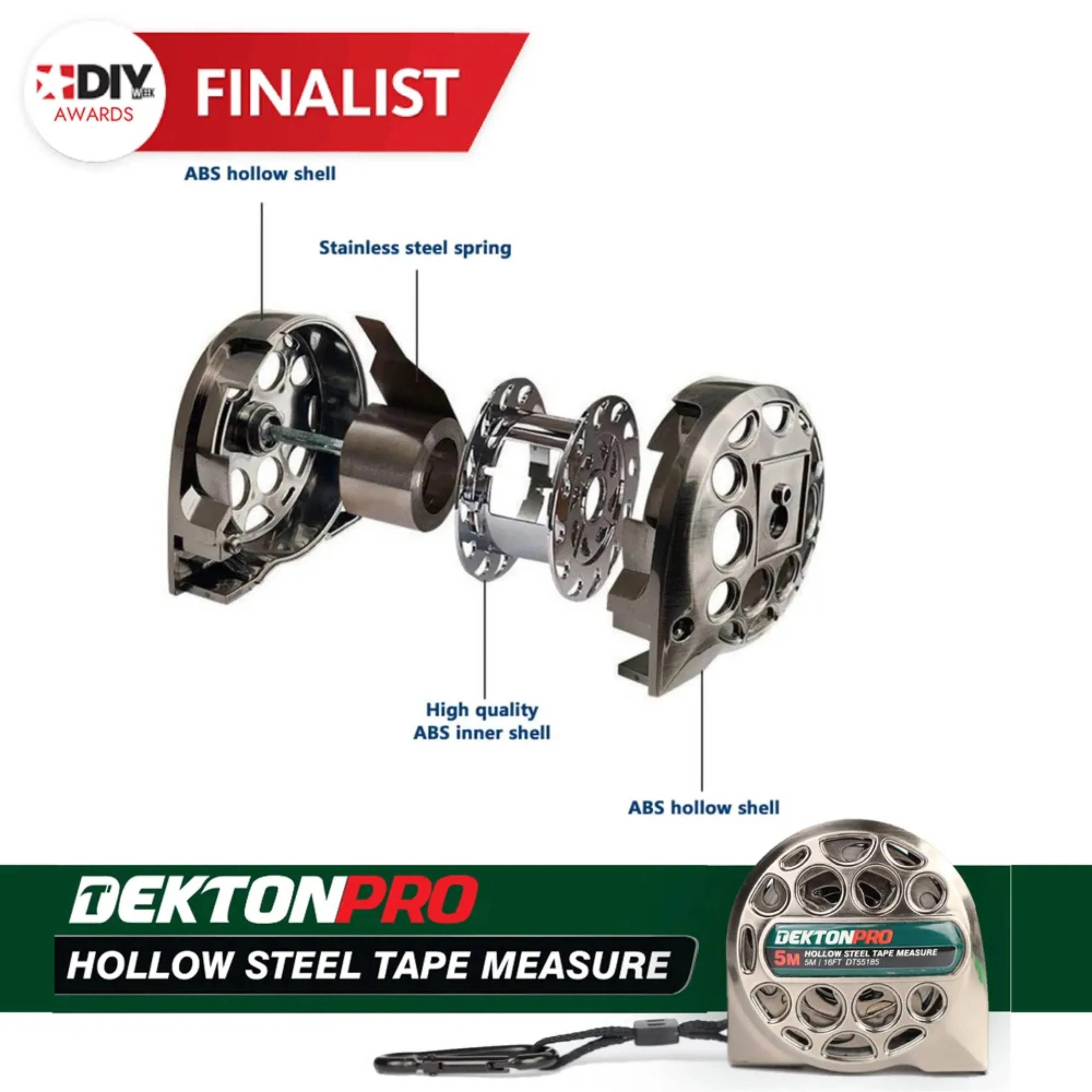 DEKTON Hollow Stainless Steel Tape Measure