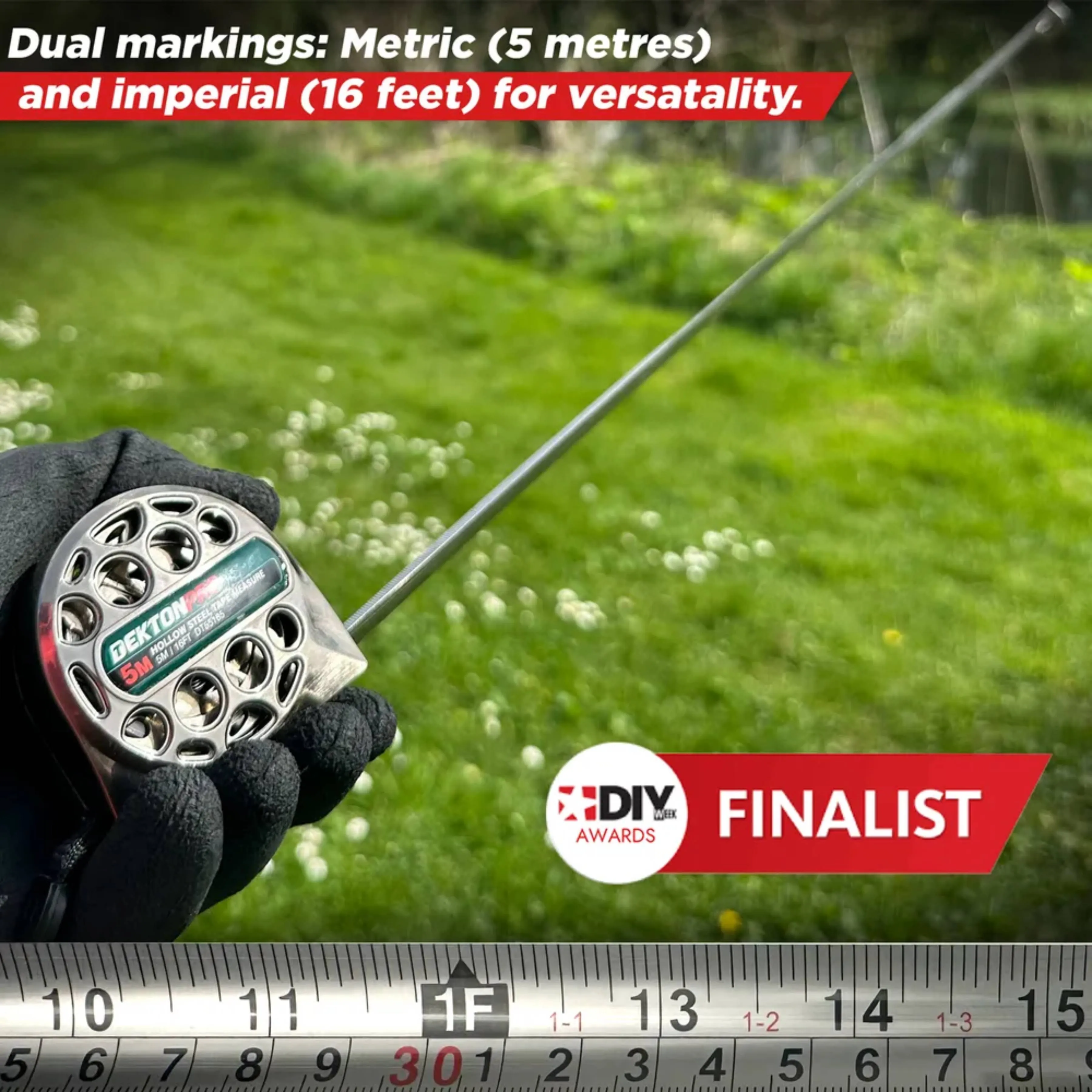DEKTON Hollow Stainless Steel Tape Measure