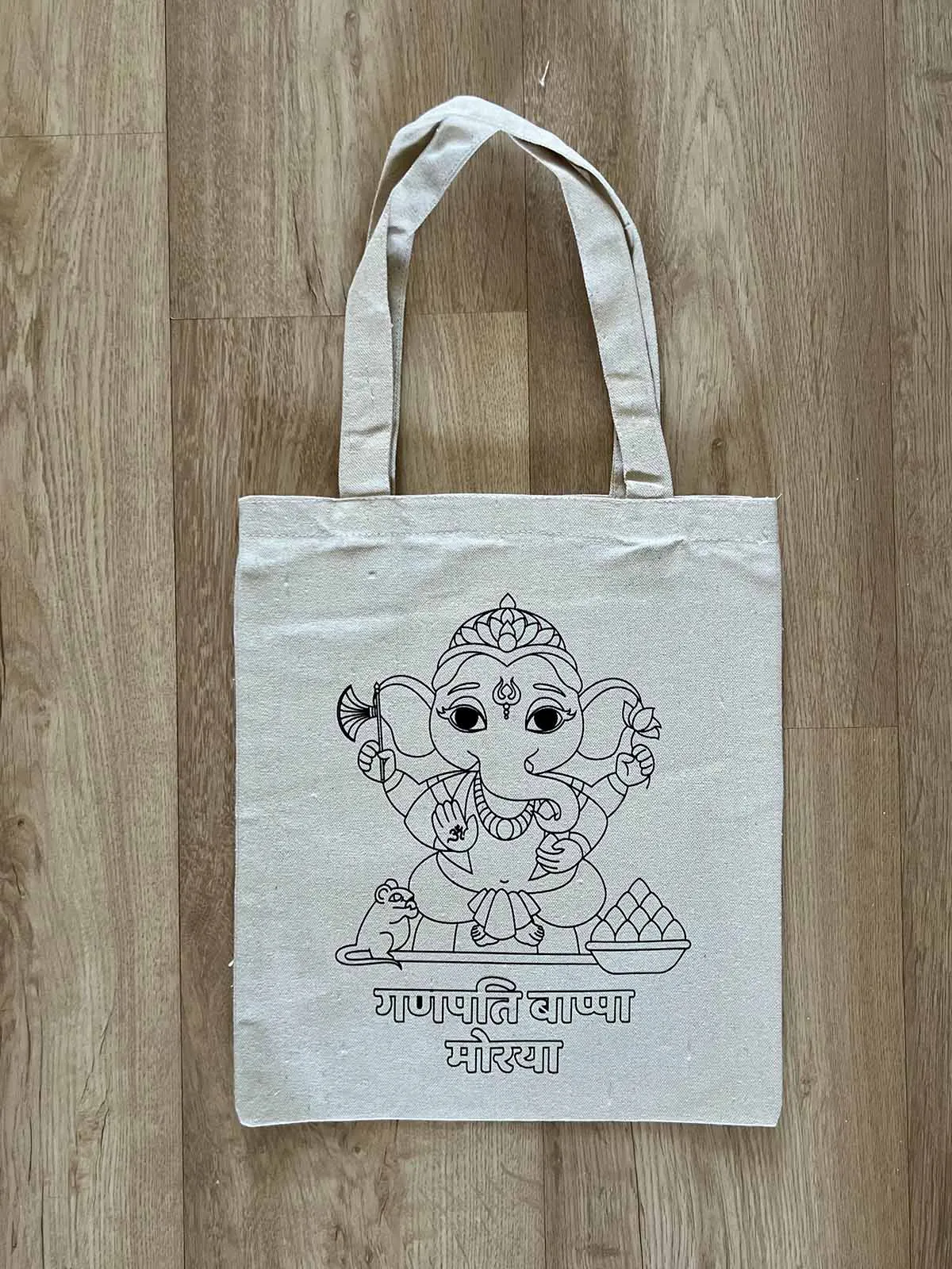 DIY Colouring Lord Ganesha Tote Bag