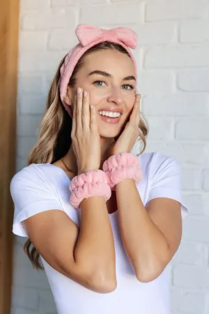 Effortless Days Stretchy Headband & Wristband Set in Heathered Pink - 11/15/2024