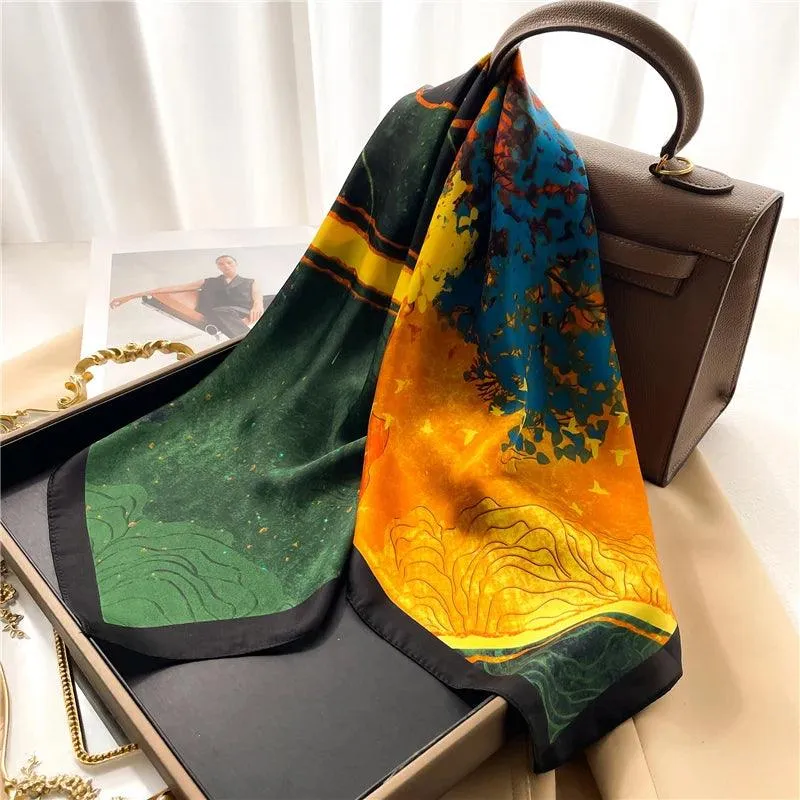 Elegant Leopard Print Silk-like Scarf: Elevate Your Style Game