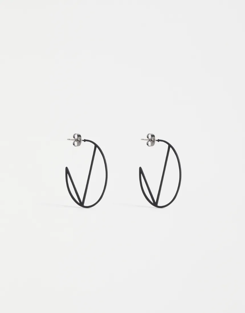 Elk - Almi Hoop Earring Black