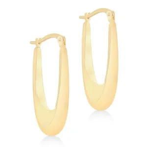 Elongated Drop Hoop Earrings