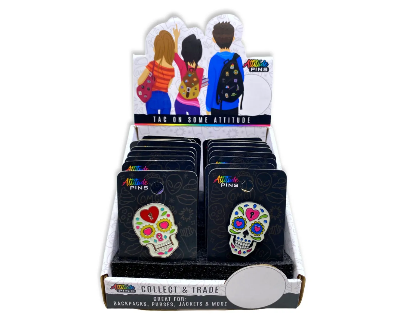 Enamel Tac Pin - 18 Pieces Per Retail Ready Display 24834