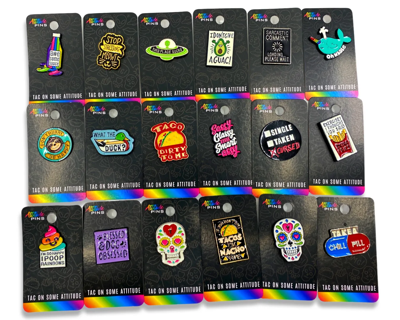 Enamel Tac Pin - 18 Pieces Per Retail Ready Display 24834
