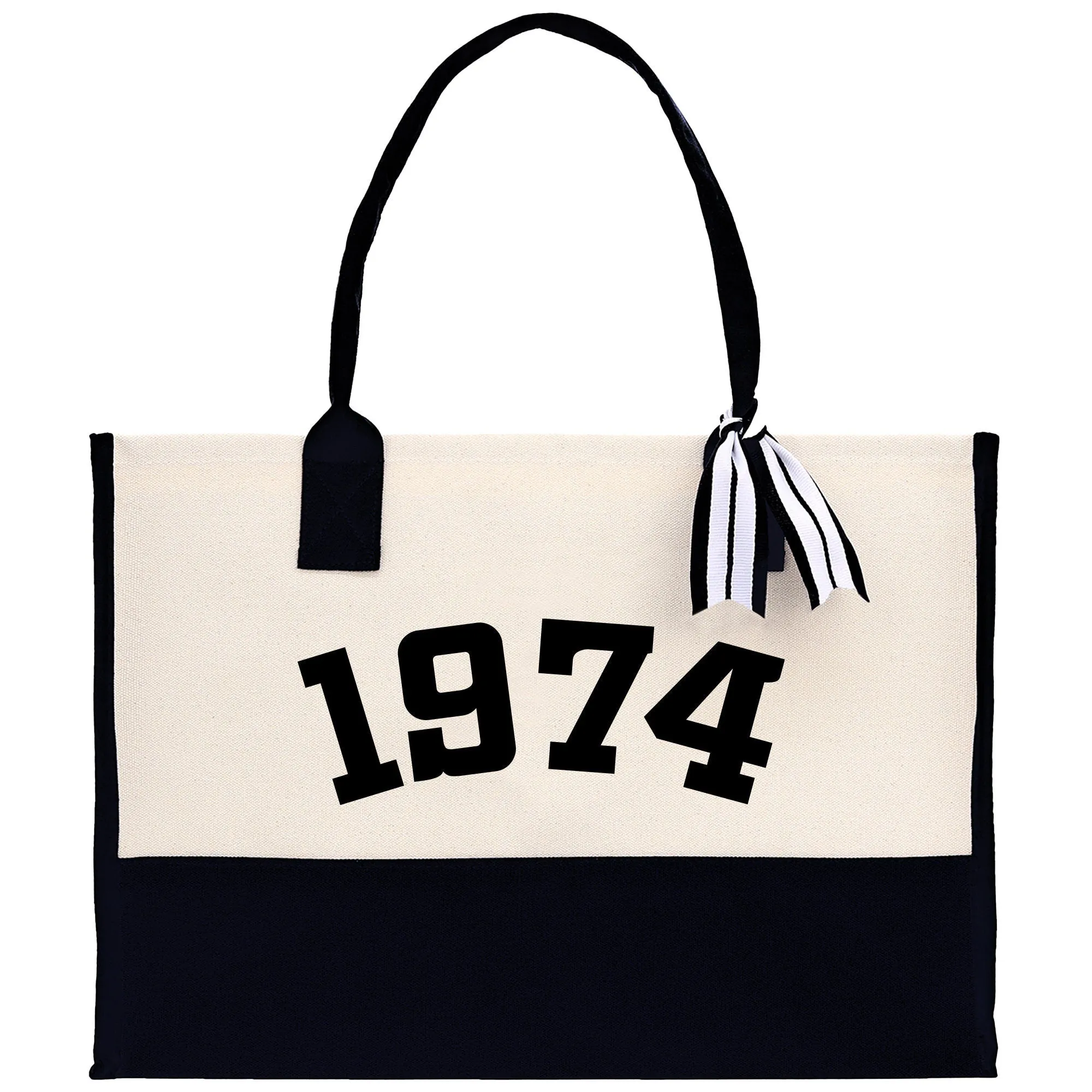 Fifty-licious 50 Age Birthday Cotton Canvas Tote Bag 50th Birthday Gift For Women 50th Birthday Celebration Party Gift (BDT1015)