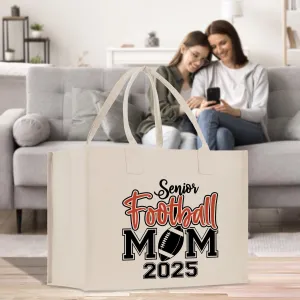 Football Mom Sports Cotton Canvas Tote Bag Gift for Football Mother Football Lover Mom Gift (FMTB1011)