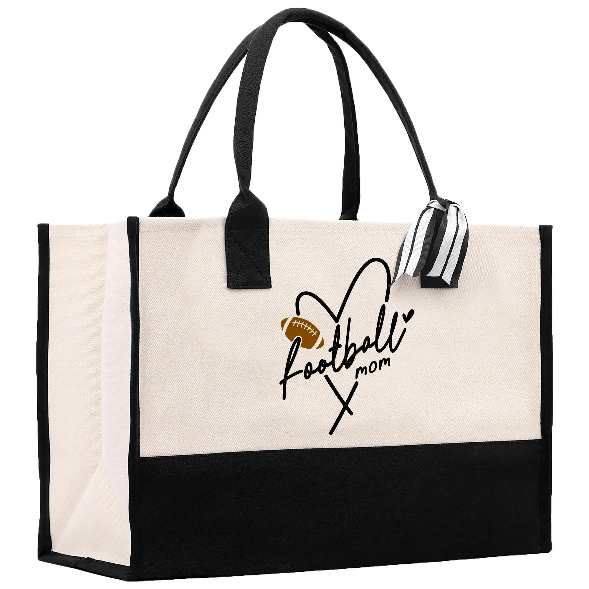 Football Mother Tote Bag Football Mom Sports Cotton Canvas Tote Bag Gift for Football Mom Football Lover Mom Gift (FMTB1001)