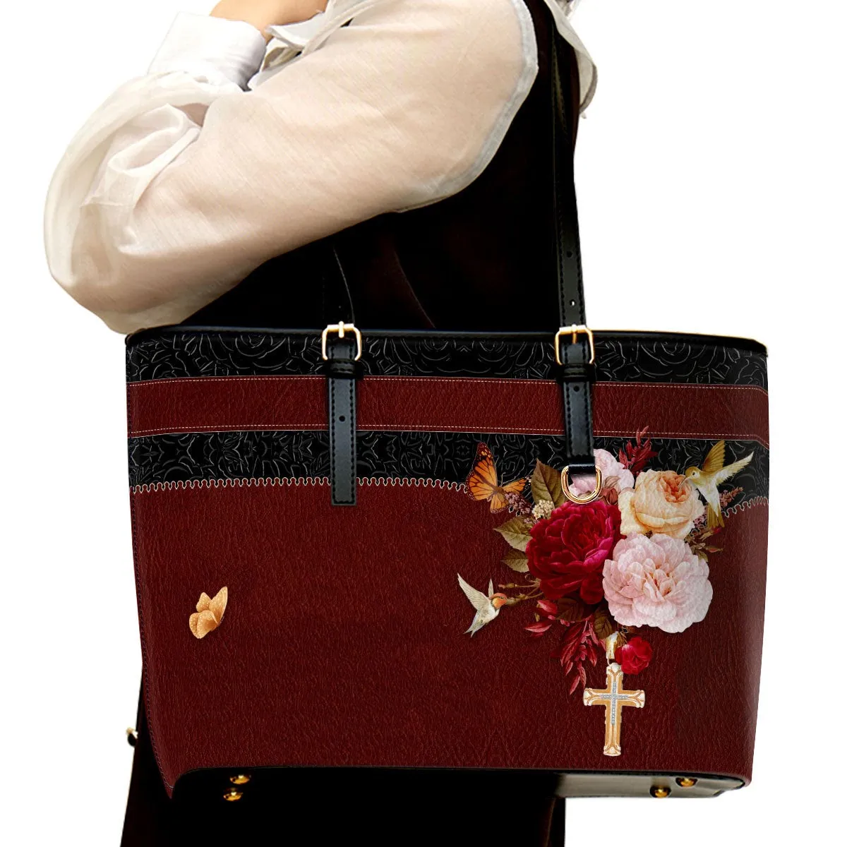 For I Am Not Ashamed Of The Gospel Personalized Pu Leather Tote Bag For Women - Mom Gifts For Mothers Day