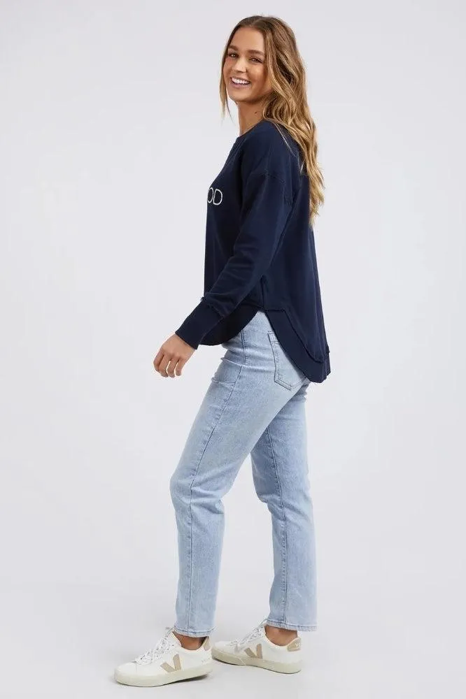 Foxwood Simplified Metallic Crew Navy