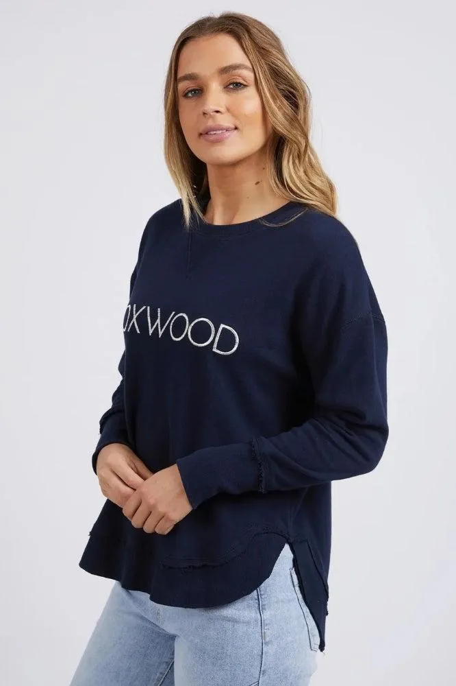 Foxwood Simplified Metallic Crew Navy