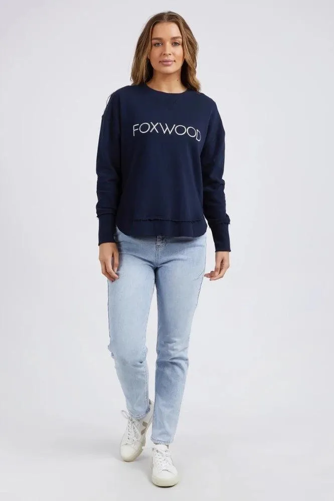 Foxwood Simplified Metallic Crew Navy