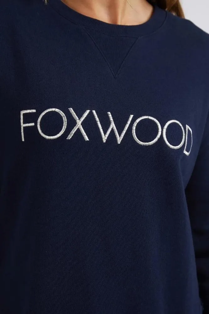 Foxwood Simplified Metallic Crew Navy