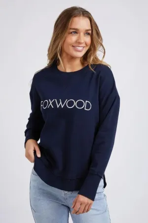 Foxwood Simplified Metallic Crew Navy