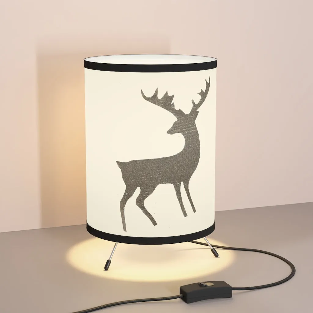 Golden Deer Tripod Lamp with High-Res Printed Shade, US\CA plug