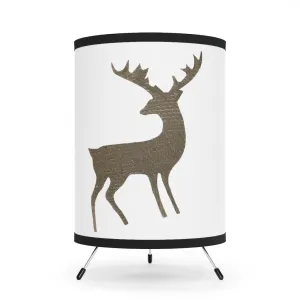 Golden Deer Tripod Lamp with High-Res Printed Shade, US\CA plug